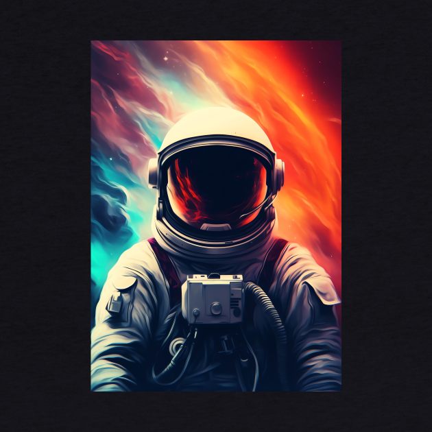 Neon Astronaut Space Galaxy by Nenok